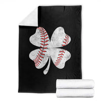Funny Baseball St Patricks Day Vintage Clover Throw Blanket