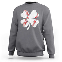 Funny Baseball St Patricks Day Vintage Clover Sweatshirt