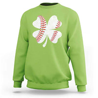 Funny Baseball St Patricks Day Vintage Clover Sweatshirt