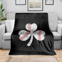 Funny Baseball St Patricks Day Distressed Shamrock Throw Blanket