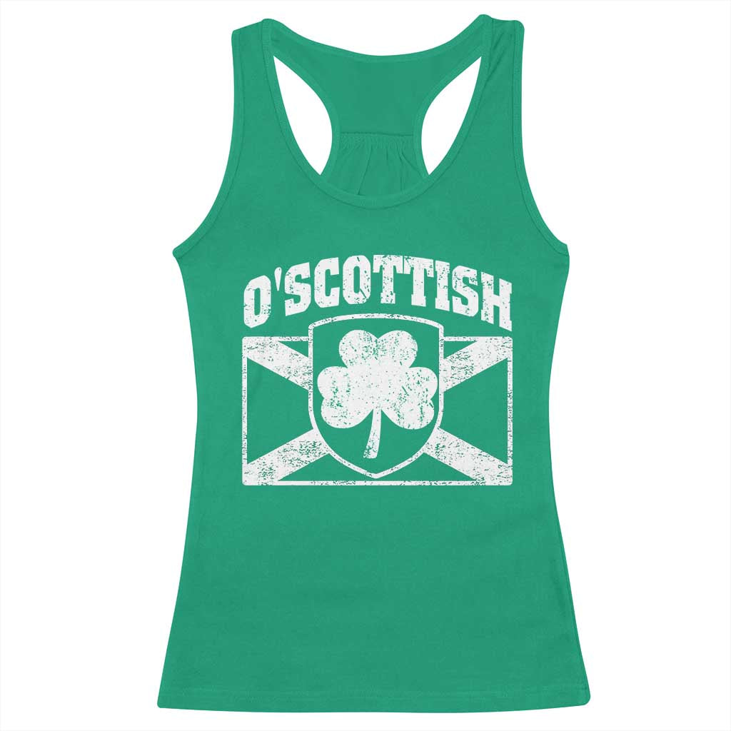 Irish-Scots Irish Scottish Racerback Tank Top O'Scottish Vintage Shamrock