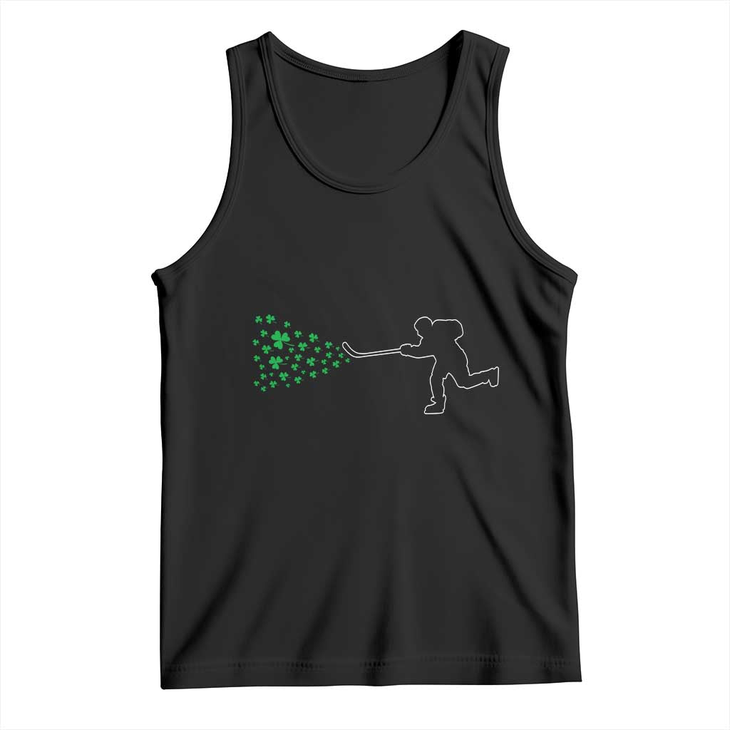 Funny St Patrick's Day Ice Hockey Shamrock Tank Top