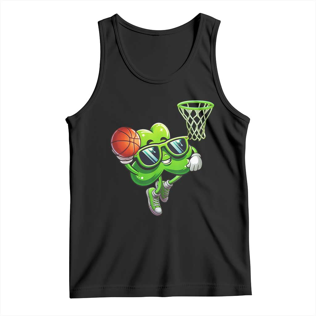 Funny St Patrick's Day Basketball Green Shamrock Tank Top