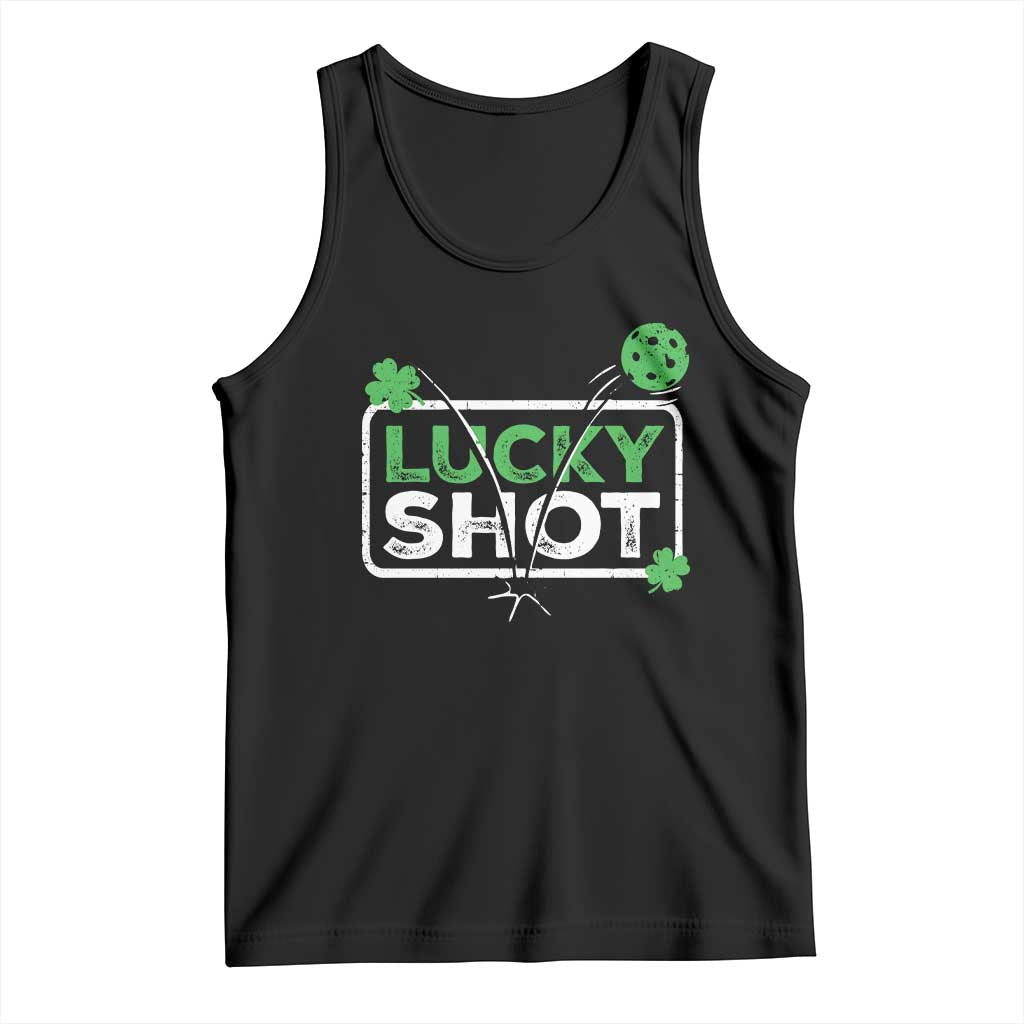 Funny St Patrick's Day Pickleball Tank Top Lucky Shot Shamrock