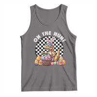 Funny Easter Day Dinosaur Bunny Tank Top On The Hunt Egg Hunting