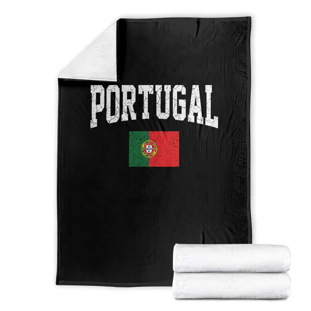 Vintage Portugal Flag Portuguese Pride Throwback Design Throw Blanket