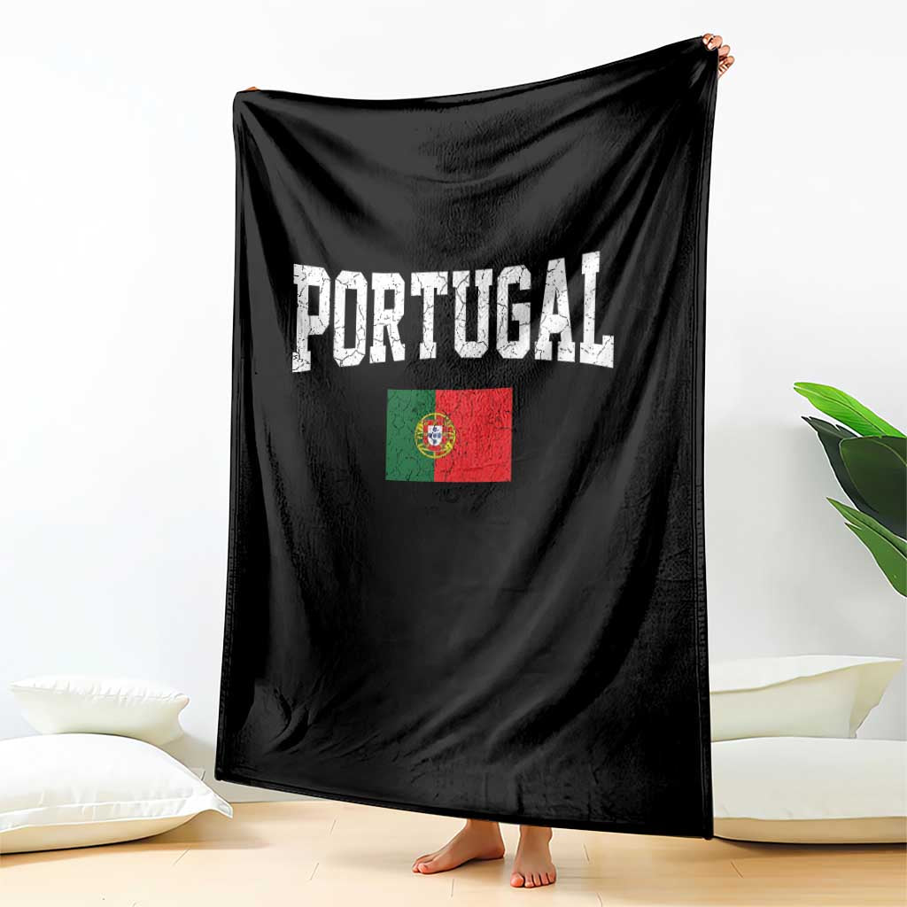 Vintage Portugal Flag Portuguese Pride Throwback Design Throw Blanket