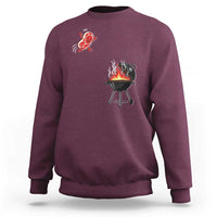 Funny BBQ Steak Meme Cute Meat Jumping Into Grill Sweatshirt