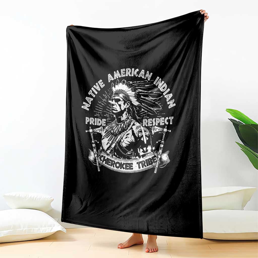 Cherokee Tribe Throw Blanket Native American Indian Pride Respect Axe - Wonder Print Shop