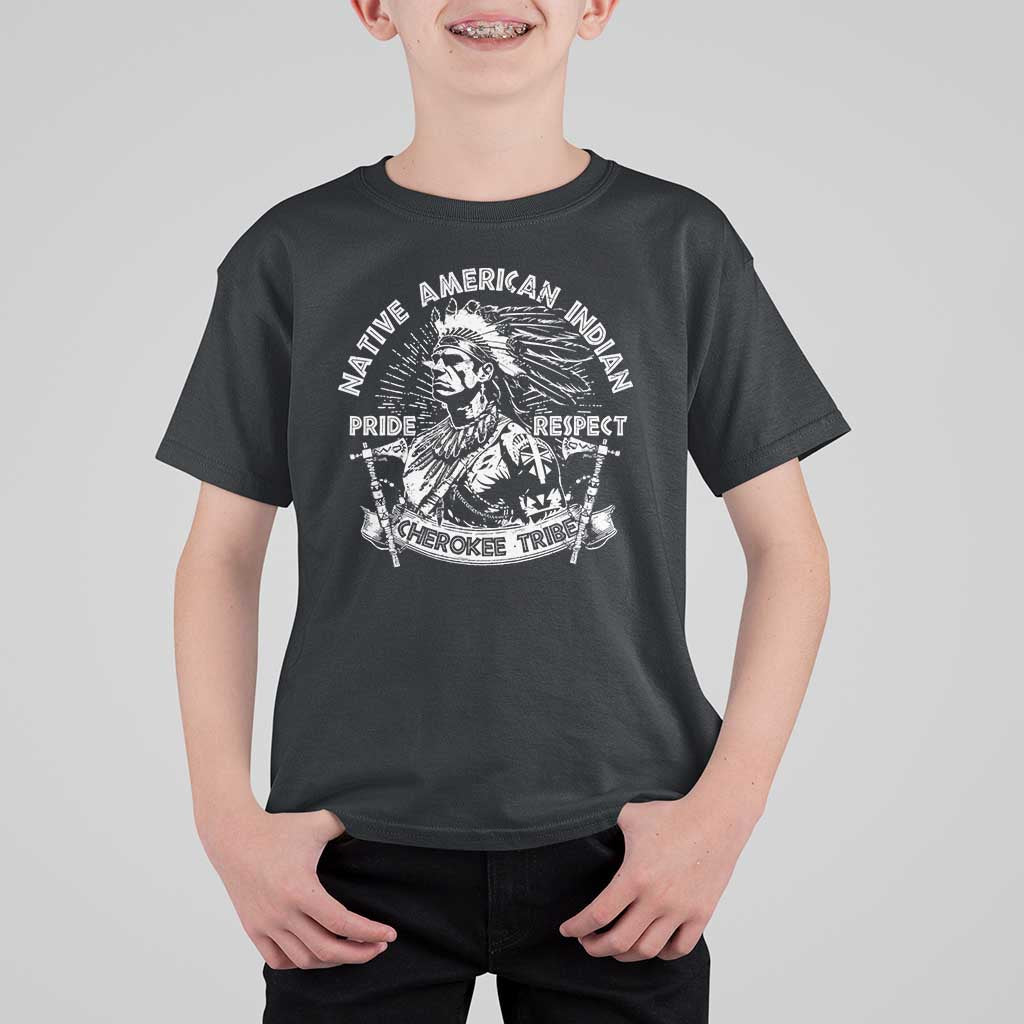 Cherokee Tribe T Shirt For Kid Native American Indian Pride Respect Axe - Wonder Print Shop