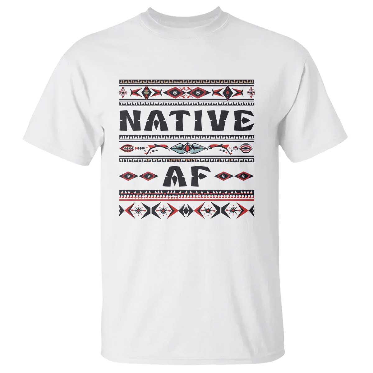 Native American Indian T Shirt Native AF Vintage Beadwork Indigenous Pride - Wonder Print Shop