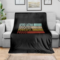 Afro Latina Throw Blanket Educated Powerful Proud Hispanic Heritage Month - Wonder Print Shop