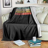 Afro Latina Throw Blanket Educated Powerful Proud Hispanic Heritage Month - Wonder Print Shop