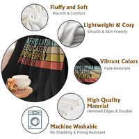 Afro Latina Throw Blanket Educated Powerful Proud Hispanic Heritage Month - Wonder Print Shop