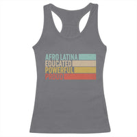 Afro Latina Racerback Tank Top Educated Powerful Proud Hispanic Heritage Month - Wonder Print Shop