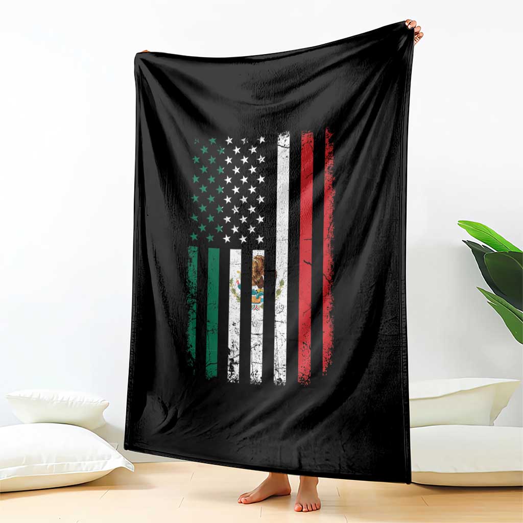 Mexican American Flag Mexican Roots Mexico America Throw Blanket - Wonder Print Shop