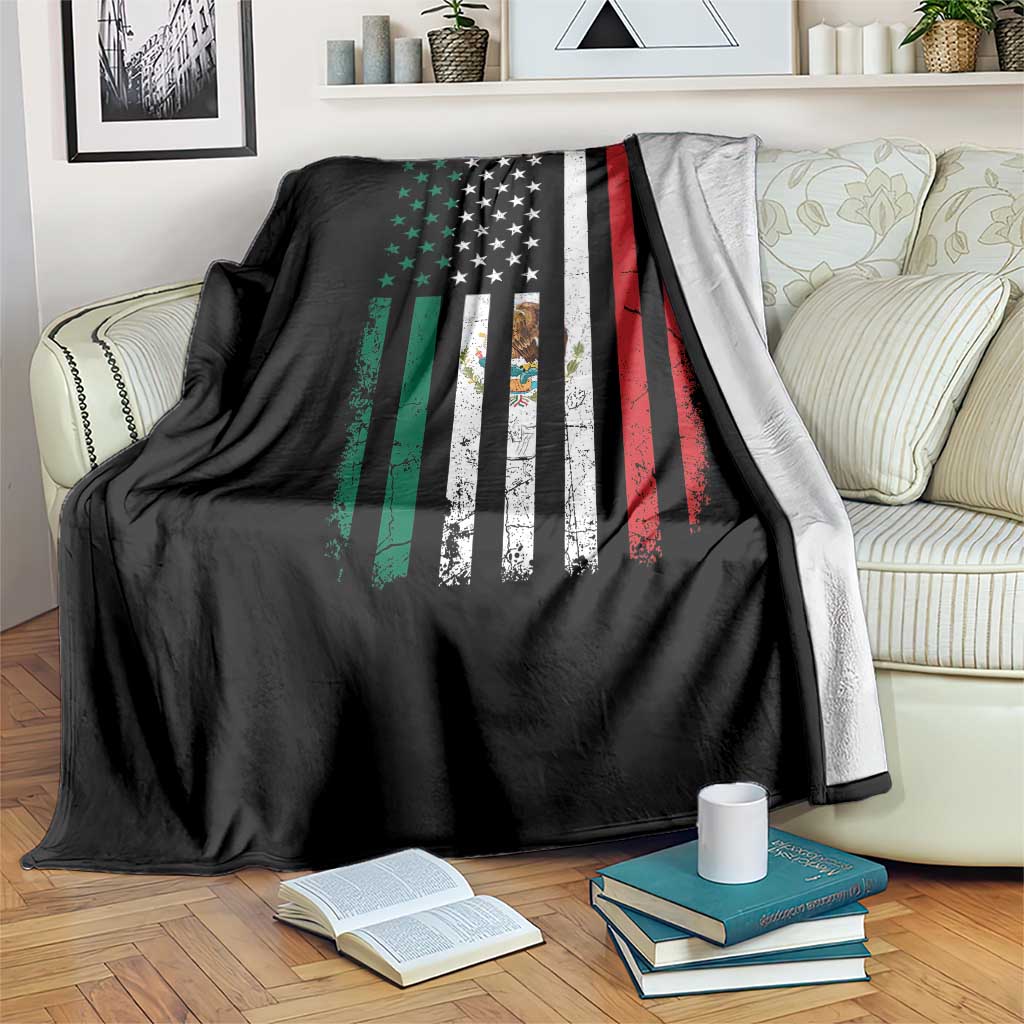 Mexican American Flag Mexican Roots Mexico America Throw Blanket - Wonder Print Shop