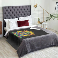 Tie Dye Frog Peace Sign Hippie Sunflower Throw Blanket - Wonder Print Shop