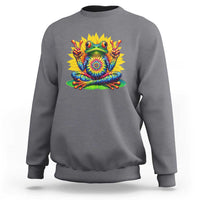 Tie Dye Frog Peace Sign Hippie Sunflower Sweatshirt - Wonder Print Shop