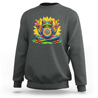 Tie Dye Frog Peace Sign Hippie Sunflower Sweatshirt - Wonder Print Shop