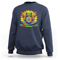 Tie Dye Frog Peace Sign Hippie Sunflower Sweatshirt - Wonder Print Shop