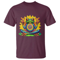 Tie Dye Frog Peace Sign Hippie Sunflower T Shirt - Wonder Print Shop