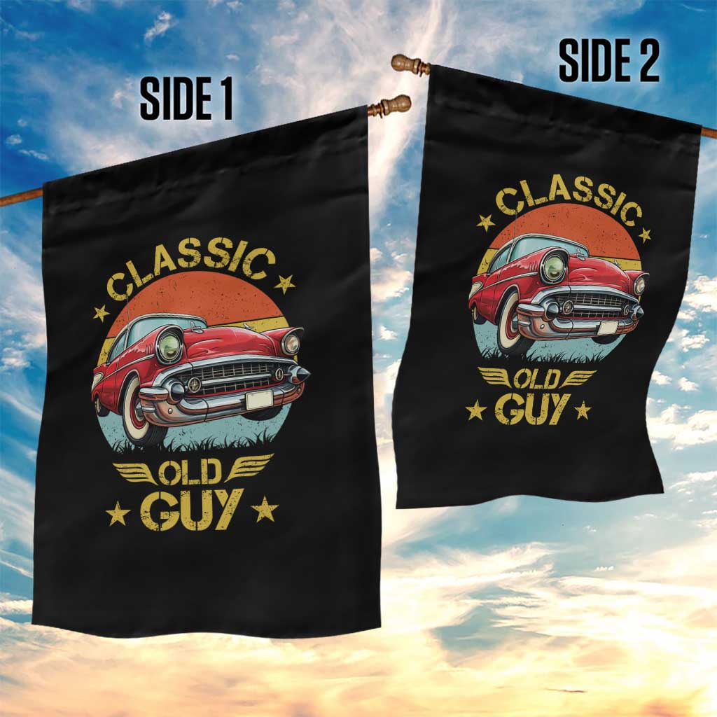 Funny Classic Old Guy Garden Flag Humor Saying Classic Car Lover - Wonder Print Shop