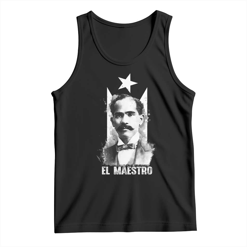 Pedro Albizu Campos Tank Top El Maestro Black Puerto Rico Flag - Wonder Print Shop