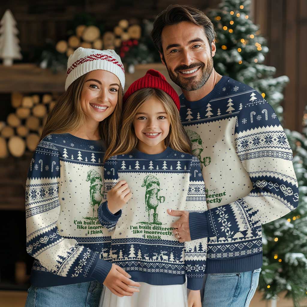 I Am Built Different Like Incorrectly I Think Frog Humor Ugly Christmas Sweater
