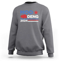Charcoal long-sleeve sweatshirt with “MOO DENG 2024” star graphic