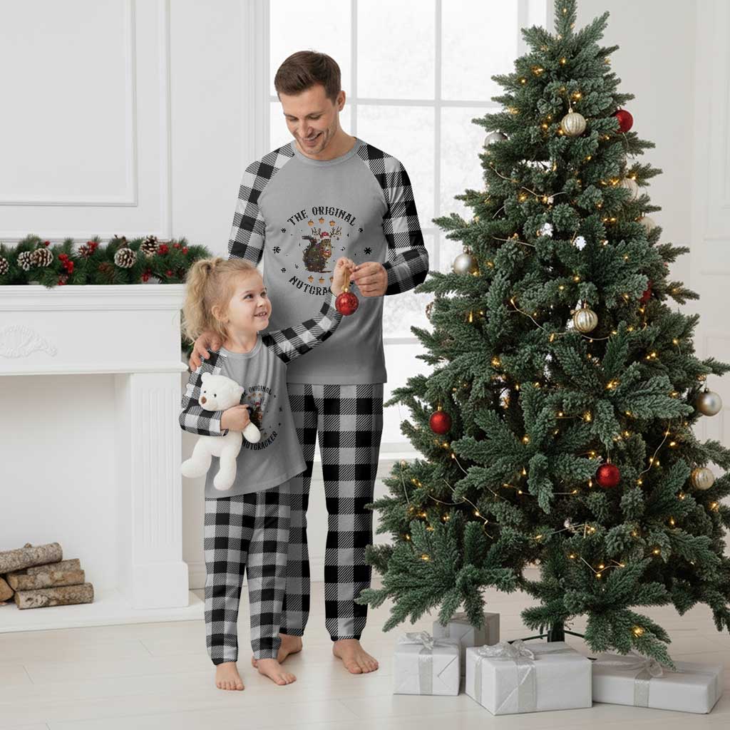 Funny Xmas Squirrel Plaid Pajama Set The Original Nutcracker Snowflake Santa Hat - Wonder Print Shop