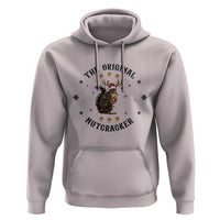 Light gray pullover hoodie with front Nutcracker graphic and drawstring hood