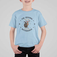 Kids light blue Christmas T-shirt with “The Original Nutcracker” graphic and snowflake accents