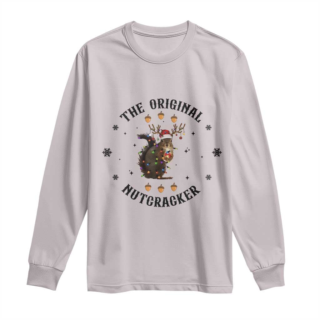 Funny Christmas Squirrel Long Sleeve Shirt The Original Nutcracker Snowflake Santa Hat TS11