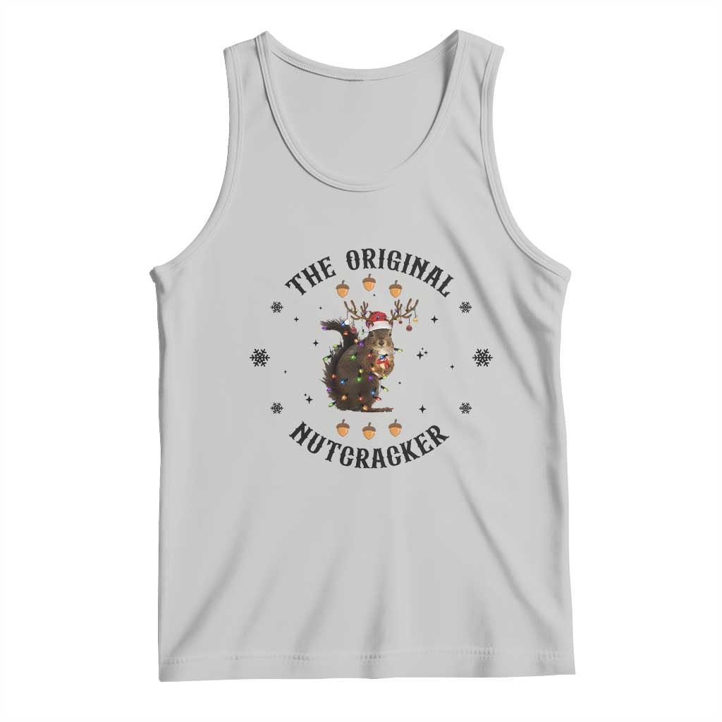 Funny Christmas Squirrel Tank Top The Original Nutcracker Snowflake Santa Hat - Wonder Print Shop