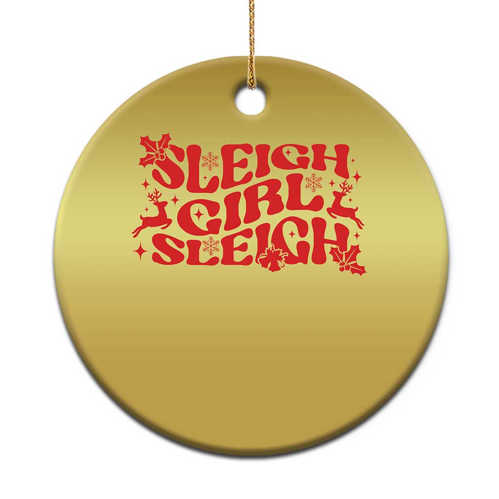 Funny Christmas Christmas Ornament Sleigh Girl Sleigh Reindeer - Wonder Print Shop