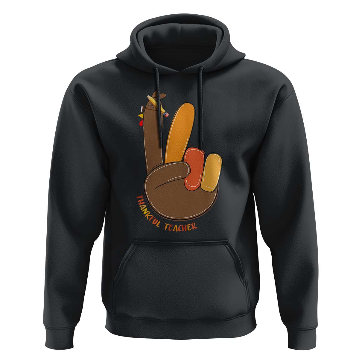 Funny Thanksgiving Teacher Hoodie Thankful Teacher Turkey Pencil