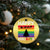 Funny LGBT Xmas Christmas Ornament Happy Holigays Rainbow Stripes Unicorn Santa - Wonder Print Shop