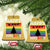 Funny LGBT Xmas Christmas Ornament Happy Holigays Rainbow Stripes Unicorn Santa - Wonder Print Shop