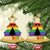 Funny LGBT Xmas Christmas Ornament Happy Holigays Rainbow Stripes Unicorn Santa - Wonder Print Shop