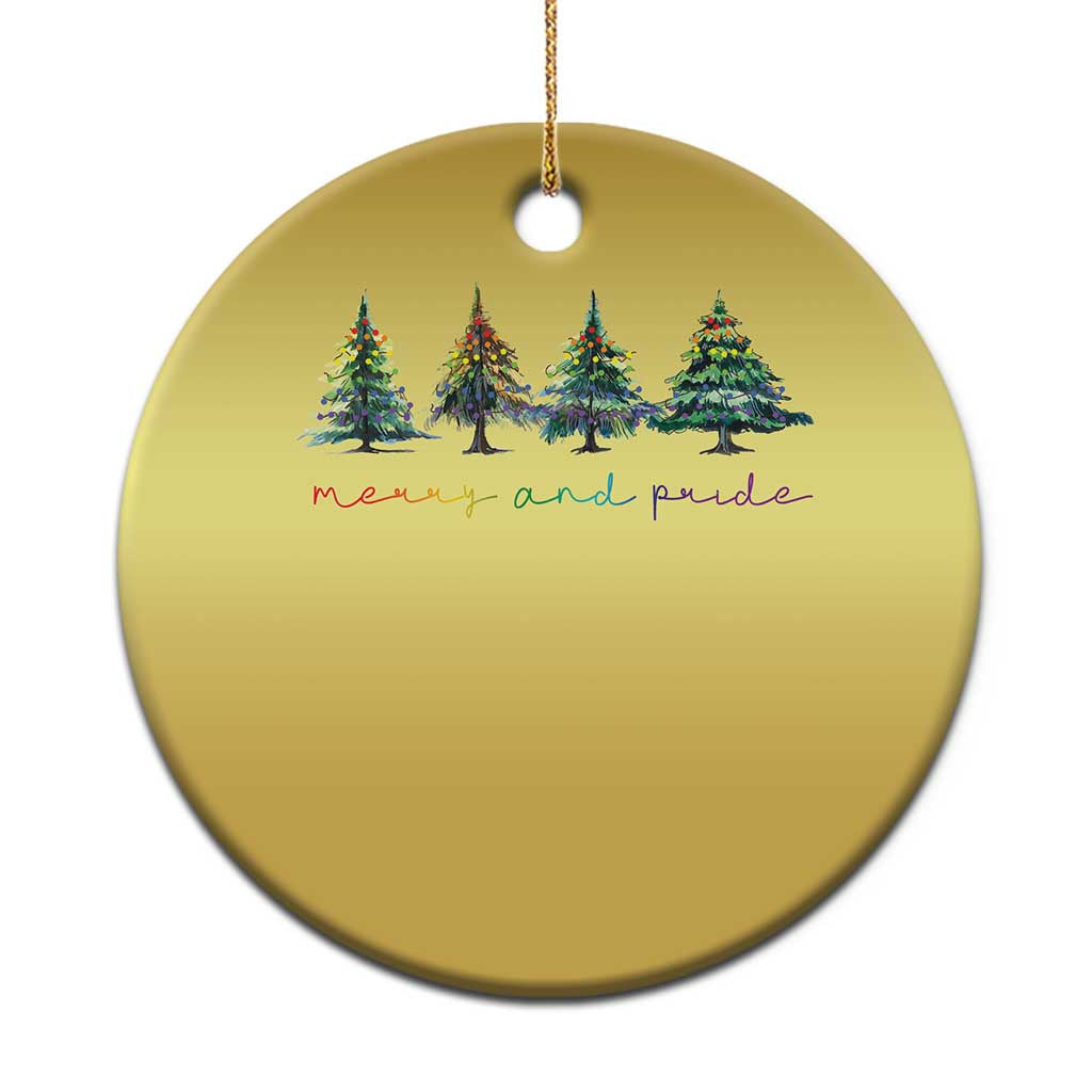 Funny Xmas LGBT Christmas Ornament Merry And Pride Rainbow Xmas Tree - Wonder Print Shop