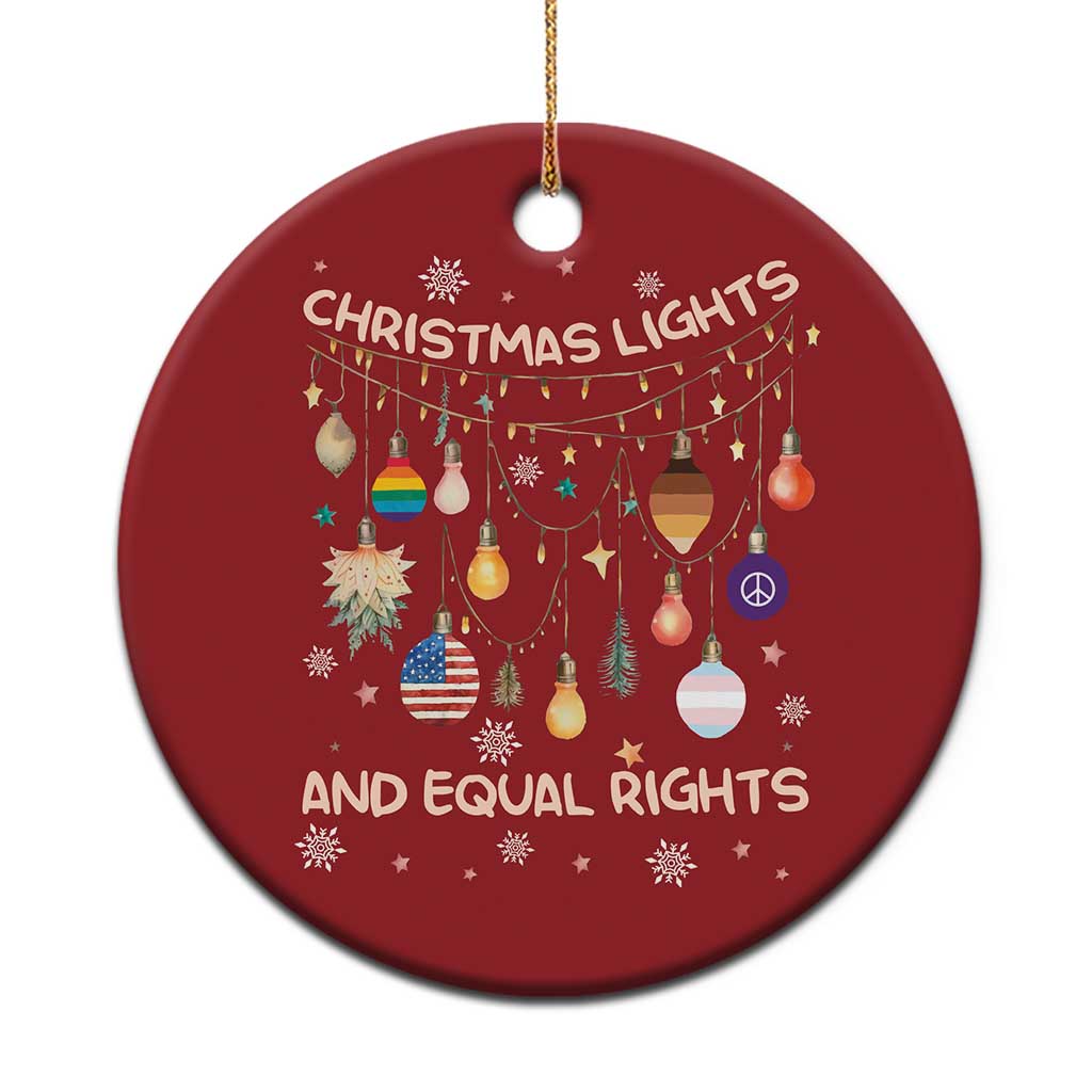 Xmas Lights And Equal Rights LGBTQ Christmas Ornament - Wonder Print Shop