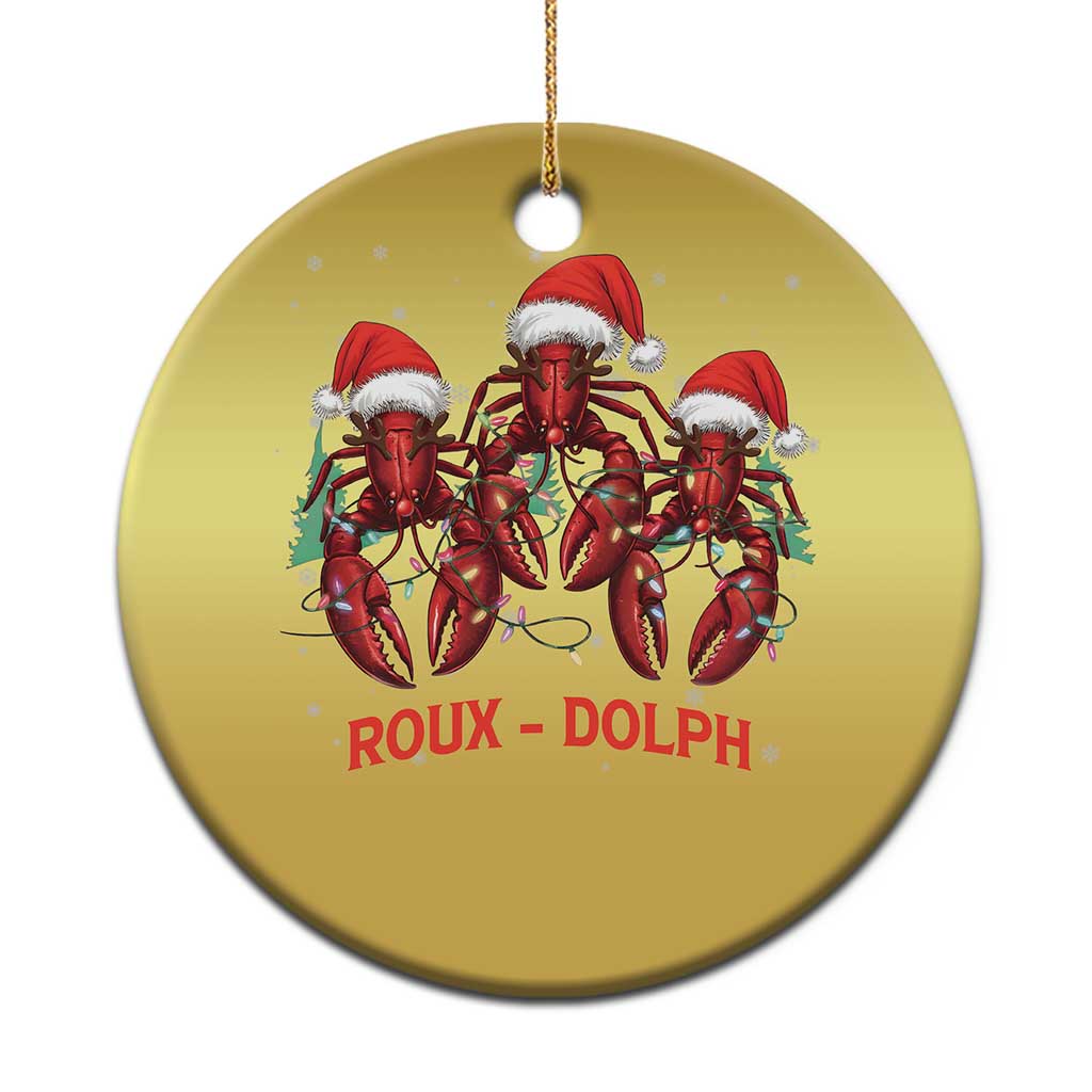 Funny Xmas Cajun Louisiana Christmas Ornament Roux-Dolph Crawfish Reindeers Santa Hat - Wonder Print Shop