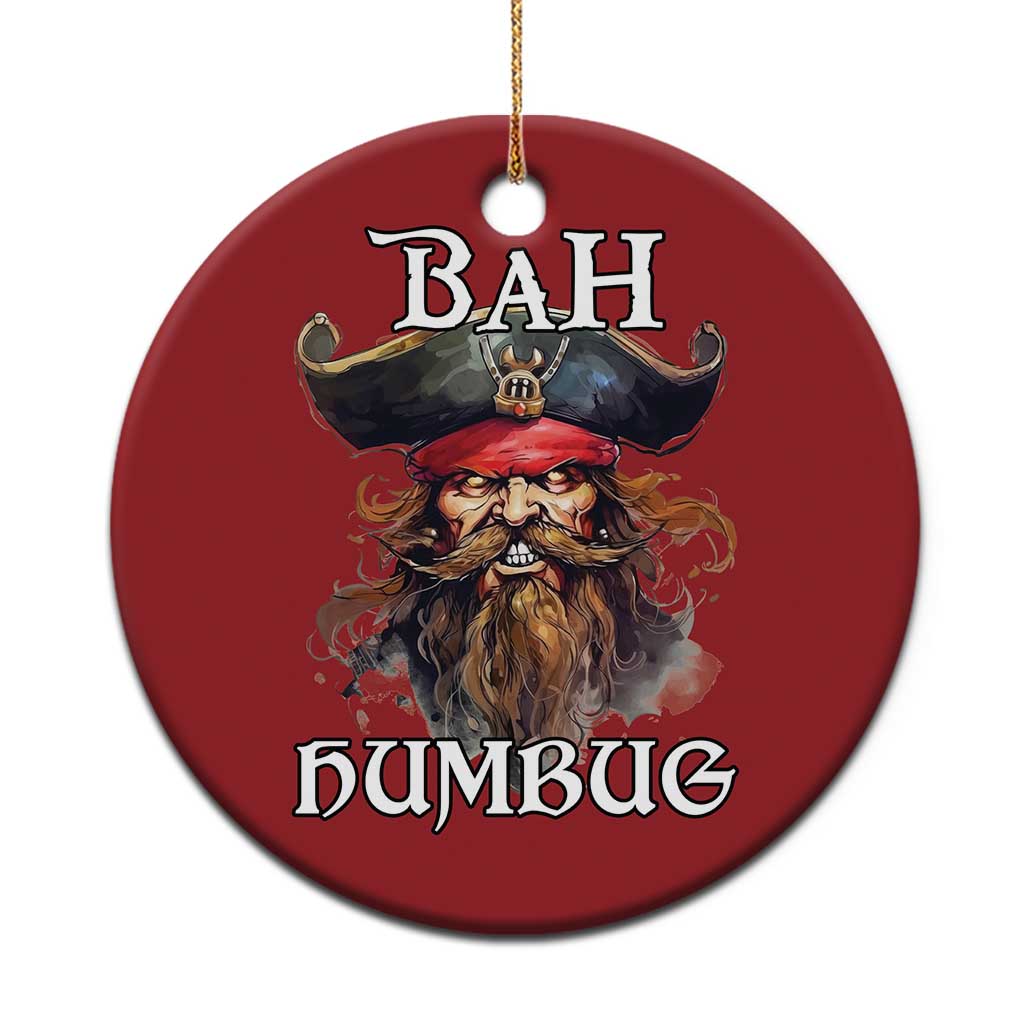 Funny Bah Humbug Xmas Pirate Christmas Ornament - Wonder Print Shop