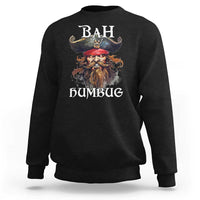 Men's dark charcoal pirate-themed Christmas sweatshirt with “Bah Humbug” graphic