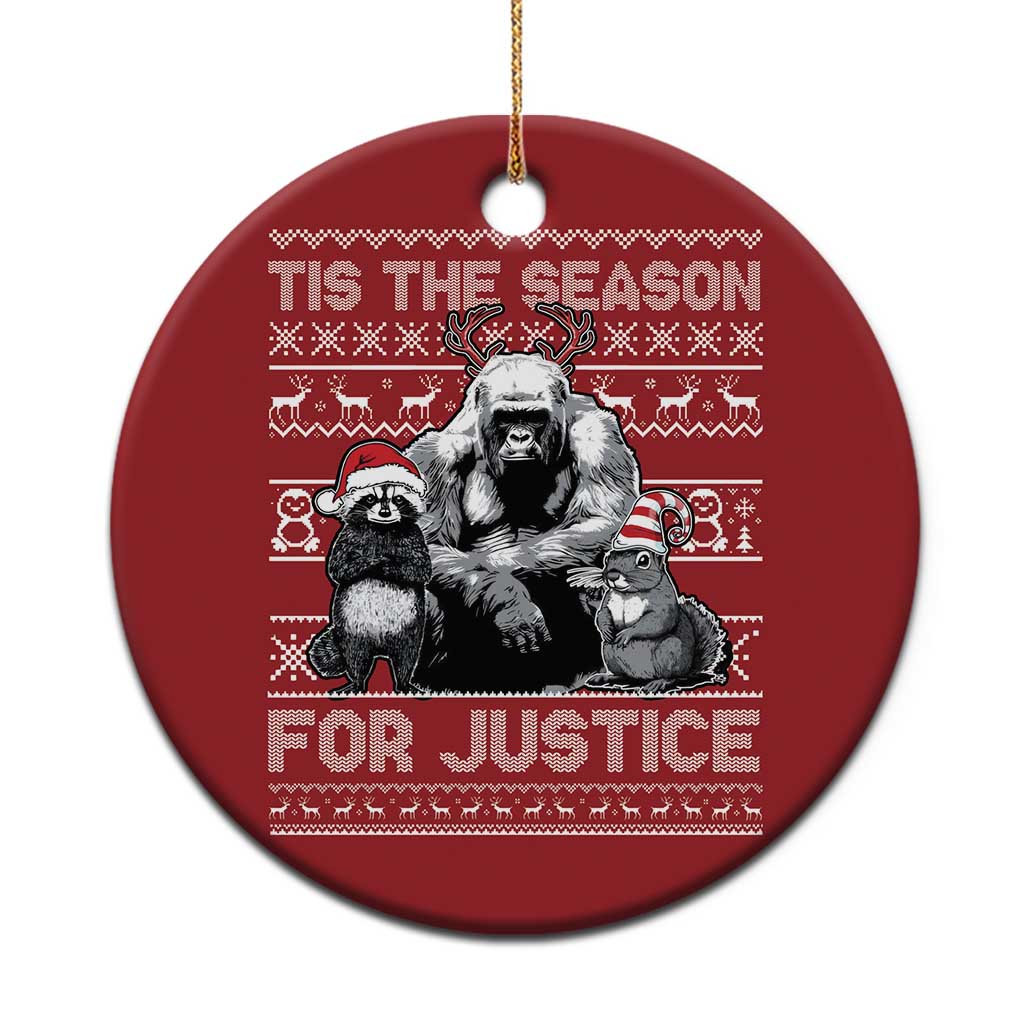 Tis The Season For Justice Christmas Ornament Harambe Peanut Fred Xmas - Wonder Print Shop