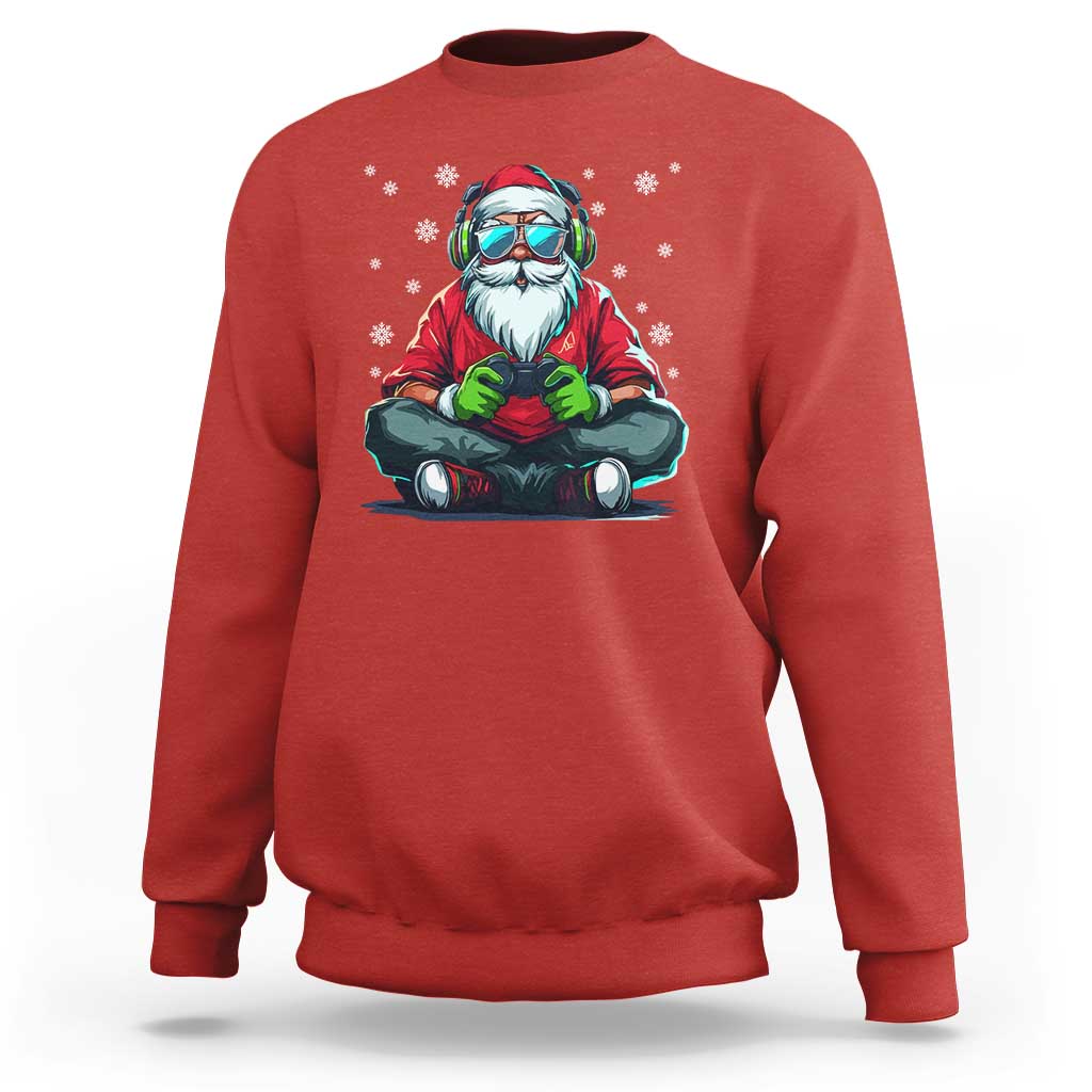 Funny Christmas Gamer Santa Claus Game Controller Sweatshirt - Wonder Print Shop