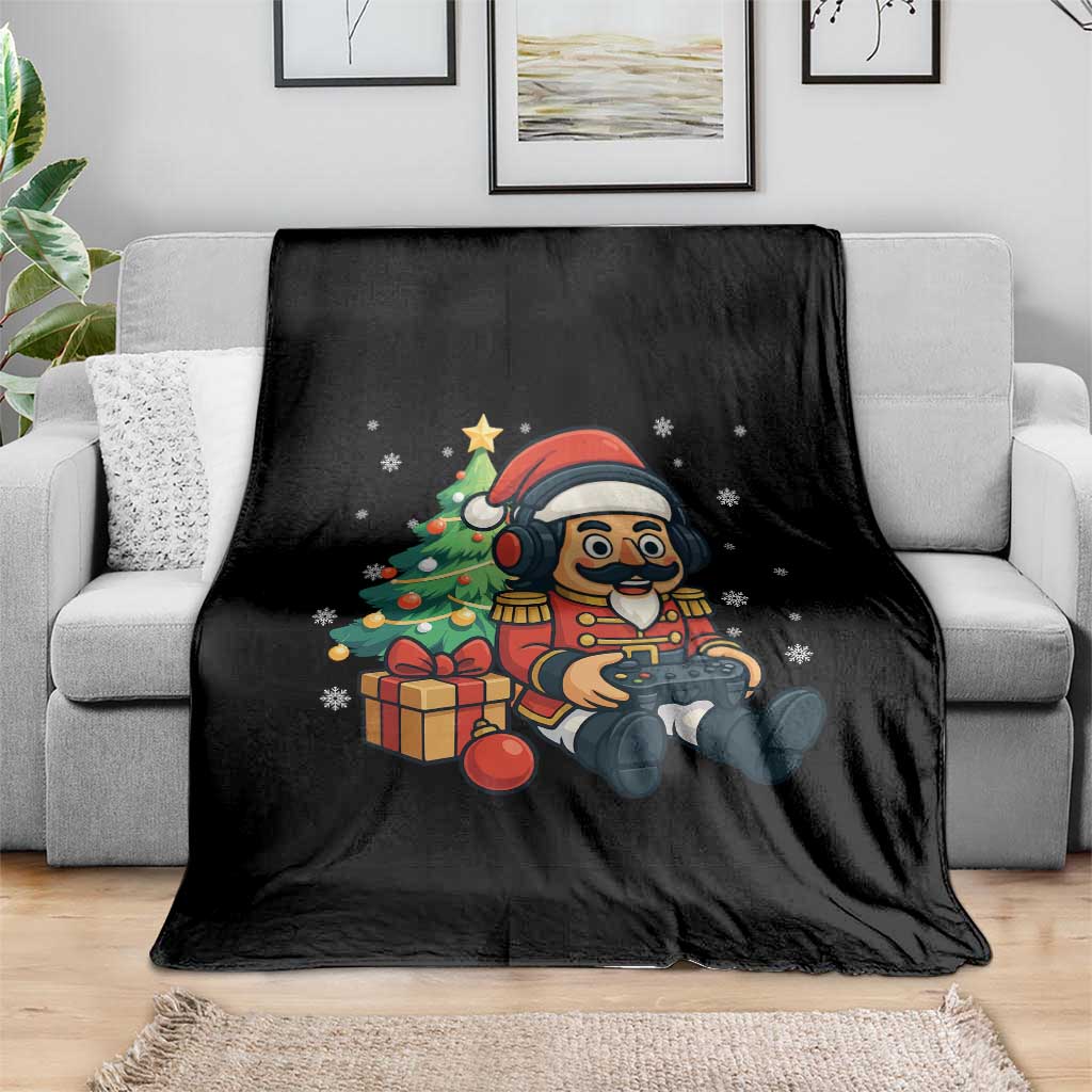 Funny Christmas Video Game Nutcracker Xmas Tree Gamer Throw Blanket - Wonder Print Shop