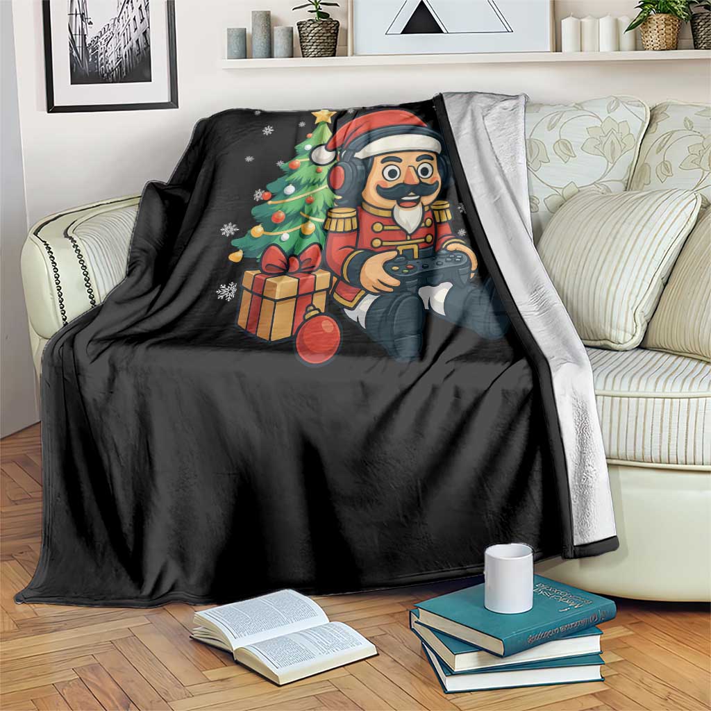 Funny Christmas Video Game Nutcracker Xmas Tree Gamer Throw Blanket - Wonder Print Shop