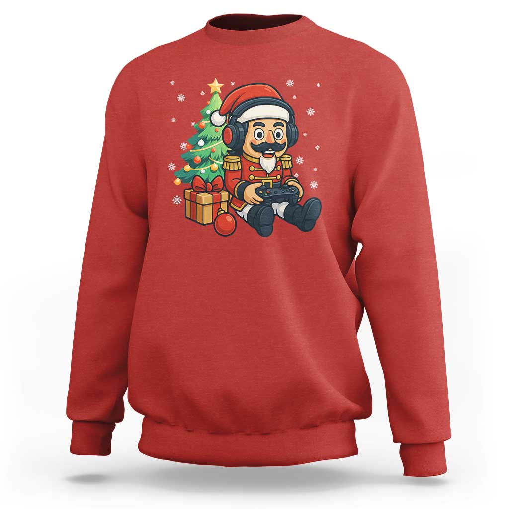 Funny Christmas Video Game Nutcracker Xmas Tree Gamer Sweatshirt - Wonder Print Shop